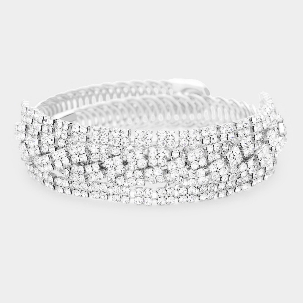 Square Pave Adjustable Evening Bracelet